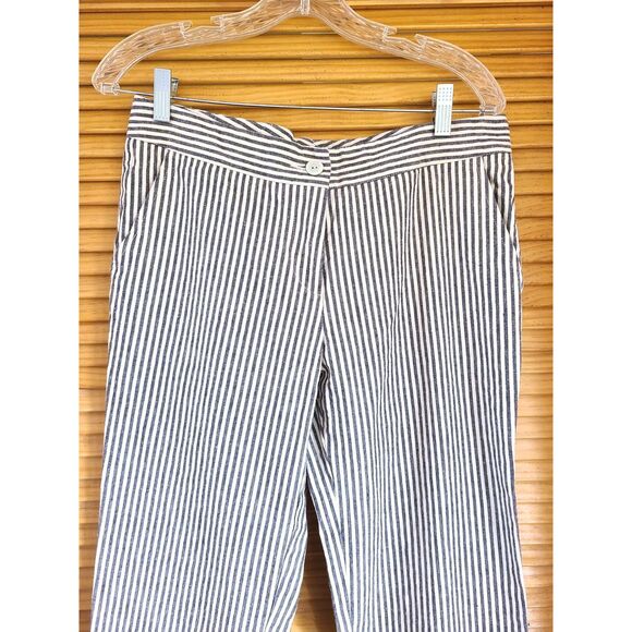 Amour Vert Pants - Amour Vert Striped Tailored Pants LARGE Travel Tomato Girl Tapered Minimalist L